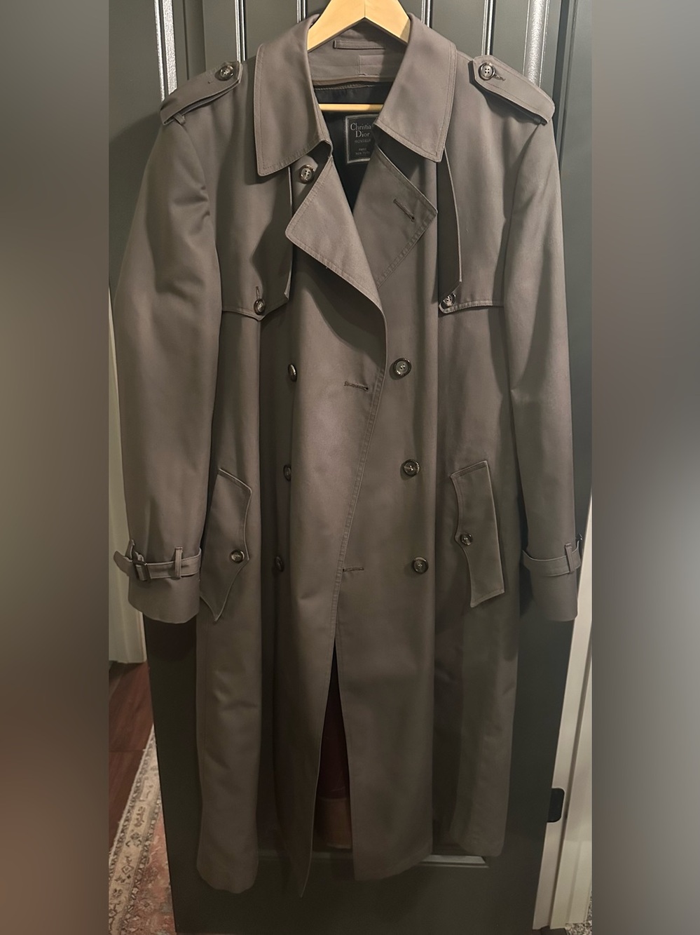 Vintage Christian Dior Monsieur Men's Double-Breasted Trench Coat
